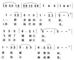 瑞丽江边的小孔雀简谱