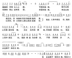 我在人海中遇见你简谱(歌词)-王小荣演唱-谱友天恩上传