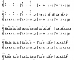 她的睫毛钢琴简谱-数字双手-周杰伦