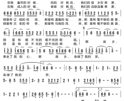 天边的故乡简谱-齐峰演唱-崔富/斯琴朝克图词曲