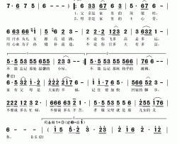 家有父母简谱(歌词)-刘和刚演唱-秋叶起舞记谱