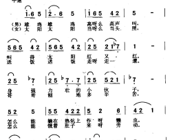 雄鸡高声叫秧歌剧《兄妹开荒》选曲简谱-牟炫甫演唱-路由/安波词曲