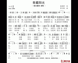 青藏阳光简谱(歌词)-鲁文嘉措演唱-秋叶起舞记谱上传