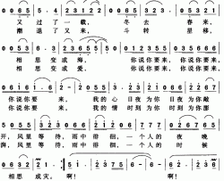 相思是一种伤害简谱-王培元词/雷登荣曲