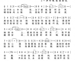 我决不改弦更张简谱-瓦莲京娜·托尔库诺娃演唱