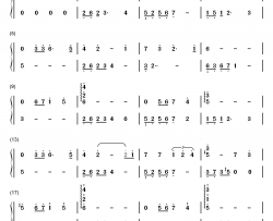 贝加尔湖畔钢琴简谱-数字双手-李健