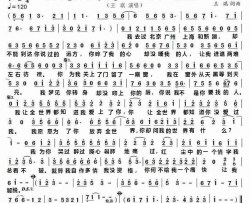 为你放弃全世界简谱-王琪演唱-王琪/王琪词曲