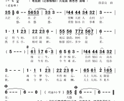 自君别后简谱(歌词)-陈思思演唱-谱友秋叶起舞上传