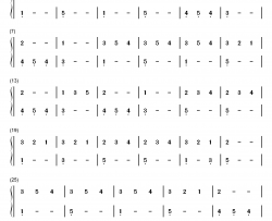 湖上天鹅钢琴简谱-数字双手-约翰·汤普森