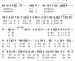 天下父母简谱(歌词)-于文华演唱-秋叶起舞记谱上传