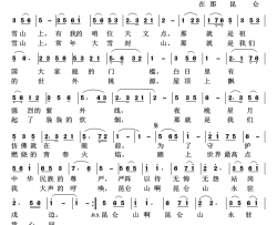 昆仑山永驻我心间简谱-鲁金演唱-何唐平、刘昌贵/刘昌贵、美梦音词曲