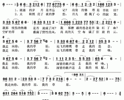 我的草原简谱(歌词)-泽郎多杰演唱-秋叶起舞记谱上传