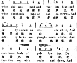 [英]布谷WhenDaisiesPied汉英文对照[英]布谷When Daisies Pied汉英文对照简谱
