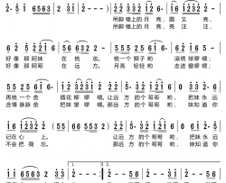 吊脚楼上的月亮简谱-车璐演唱-周鸿/赵四方词曲