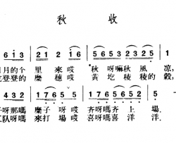 秋收简谱-山西晋北民歌