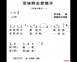 河源民歌：亚妹转去爱想开简谱-