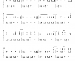 卡农变奏曲钢琴简谱-数字双手-大卫.蓝兹