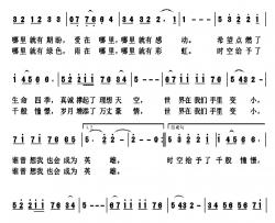 爱在哪里 哪里就有感动简谱-陈旭东词/张国景陆文正曲