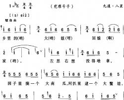 房县民歌：乡里的大姐回娘家简谱-