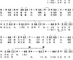 红豆红豆你可知简谱-张晓明演唱版