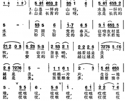 党的春风往咱农村里吹 简谱-瞿琮词/曹俊山曲