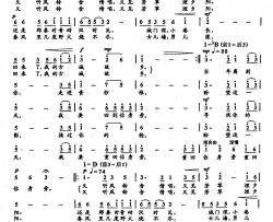 58重回古城简谱-双谱）（歌剧《野火春风斗古城》选段