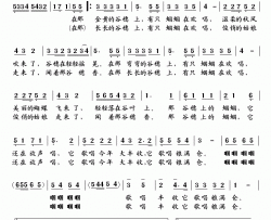谷穗上的蝈蝈简谱-蒋大为演唱-龚爱书/小模词曲
