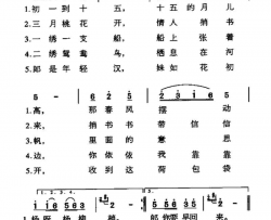 初一到十五对唱简谱-张定月演唱-山西民歌/汉族词曲