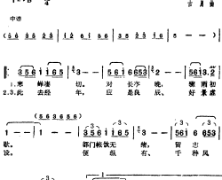 邓丽君演唱金曲：相看泪眼·雨霖铃简谱-[宋]柳永词/古月曲