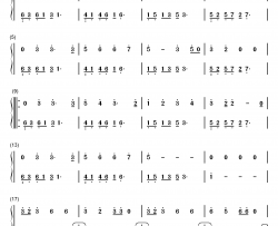 爱丫爱丫钢琴简谱-数字双手-By2