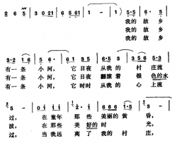 故乡的小河简谱-刘亚瑜词 仁杰曲