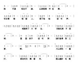 大山深处一盏灯简谱-孙伟词/刘北休曲