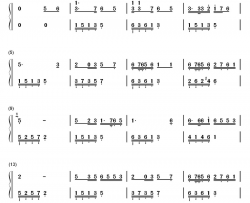 十五的月亮钢琴简谱-数字双手-董文华