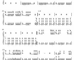 赤色要塞BGM钢琴简谱-数字双手-FC游戏《赤色要塞》