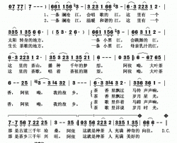 大叶茶乡又名：大叶茶香简谱-王丽达演唱-张龙明、禹崇全/吴渝林、林业原词曲