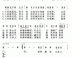 人民跟着党简谱-塘萍词/孟庆云曲