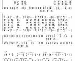 你不要忘简谱-M·戈洛夫妮娅演唱