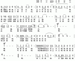 西部之歌简谱-向金志词/周鹏曲