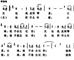 大海，我不会忘记你简谱