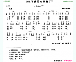 不费的心思费了简谱-王生贵演唱-青海民歌词曲