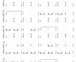 我爱北京天安门钢琴简谱-数字双手-金月苓