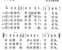 百灵鸟飞了简谱