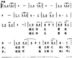 祖国呵我父母之邦简谱-电影《第二次握手》插曲