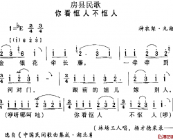 房县民歌：你看怄人不怄人简谱-