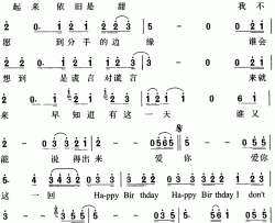 分手一周年-零点乐队简谱