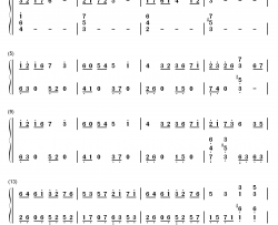 伞下的二人钢琴简谱-数字双手-冰咖啡