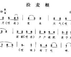 捡麦根山西民歌简谱