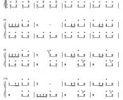 儿童献花舞钢琴简谱-数字双手-金爱平