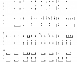 C大调四对舞钢琴简谱-数字双手-布鲁克纳