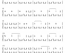 威尼斯船歌钢琴简谱-数字双手-门德尔松